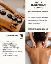 Load image into Gallery viewer, VTCT L3 Massage Therapy- FUNDED FOR ANYONE 19+