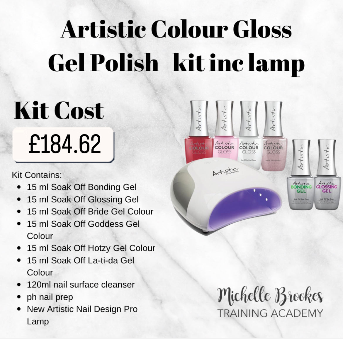 Gel Polish kit with lamp - Artistic Colour Gloss