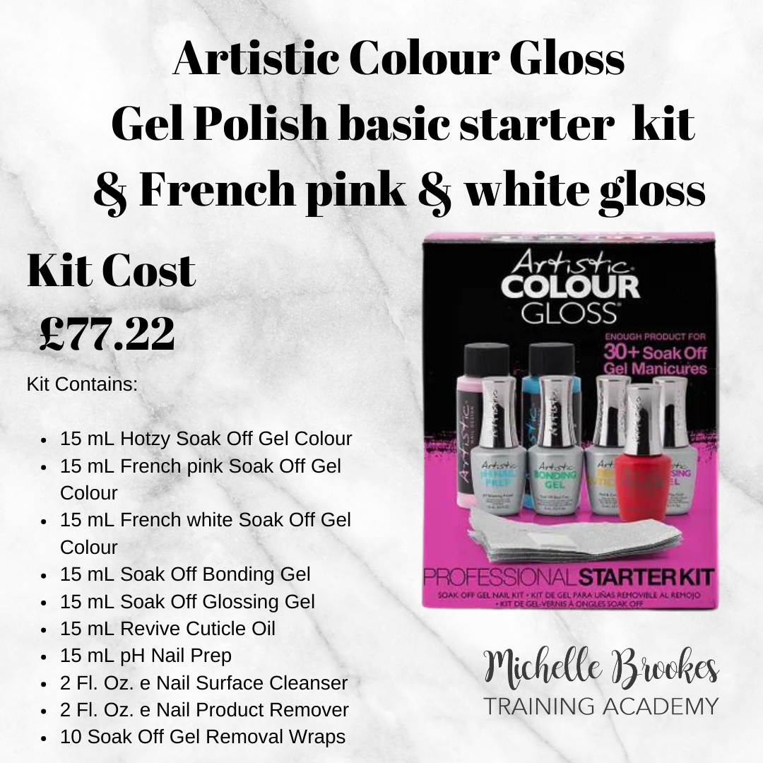 Gel Polish kit Basic kit & French Pink & White - Artistic Colour Gloss